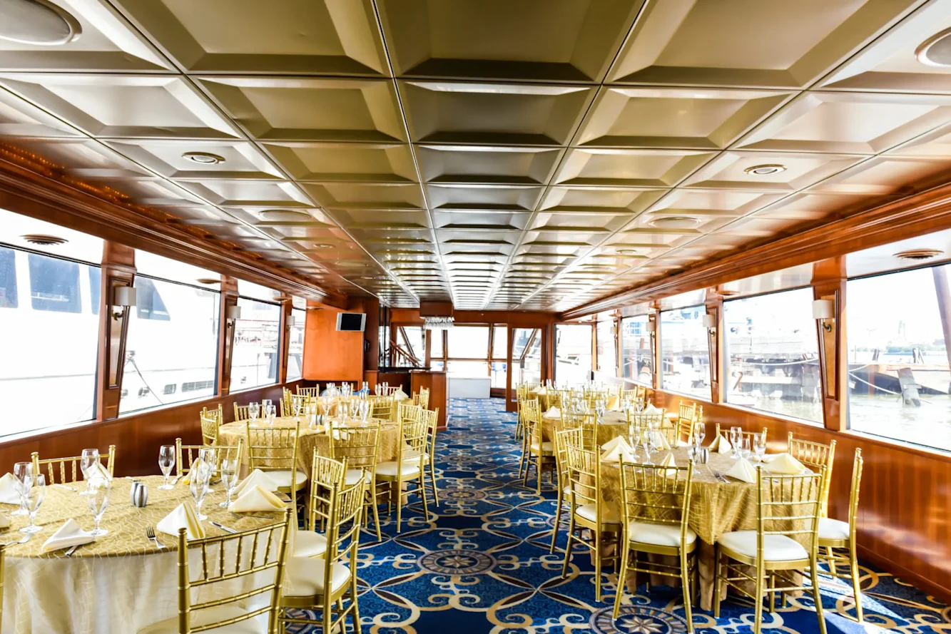 Inside of the cruise liner dining hall