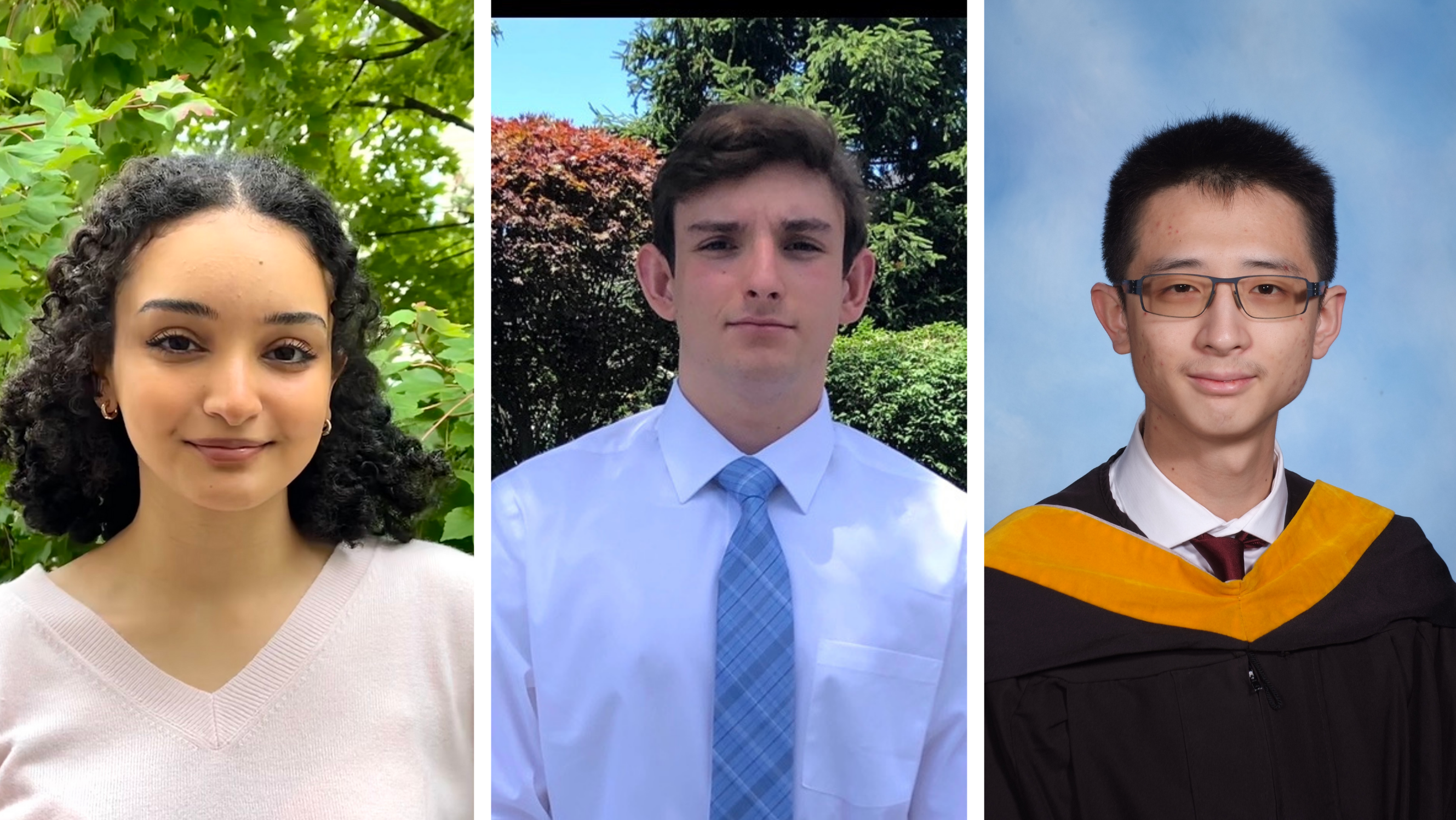 JCMC internship students Malak Aziz ‘24, Michael Greenberg ‘25 and Thompson Hui ‘22 M.S. ‘23