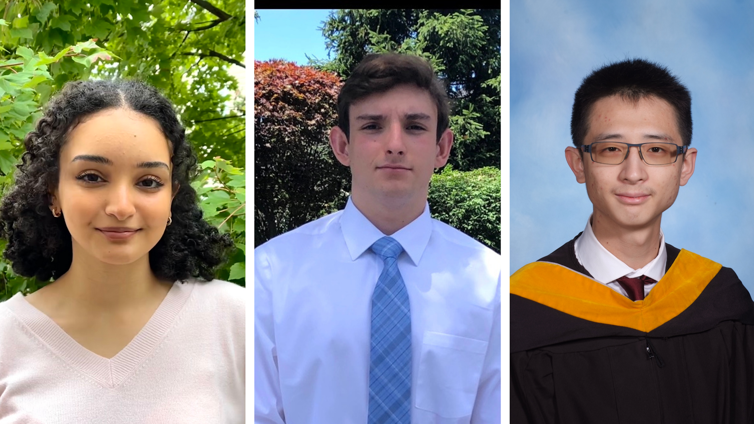 JCMC internship students Malak Aziz ‘24, Michael Greenberg ‘25 and Thompson Hui ‘22 M.S. ‘23